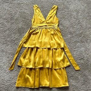 Gold ruffle dress